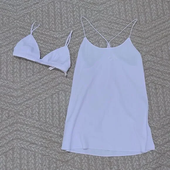 Victoria's Secret Luxe Crepe Intimate Set XS Lilac Lavender Cami Dress Bralette - Picture 3 of 6